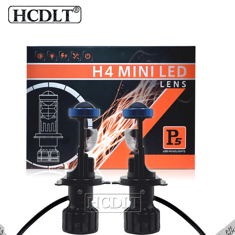 HCDLT высокой яркости H4 светодиодный мини проектор объектив Авто Canbus HiLo луч фары