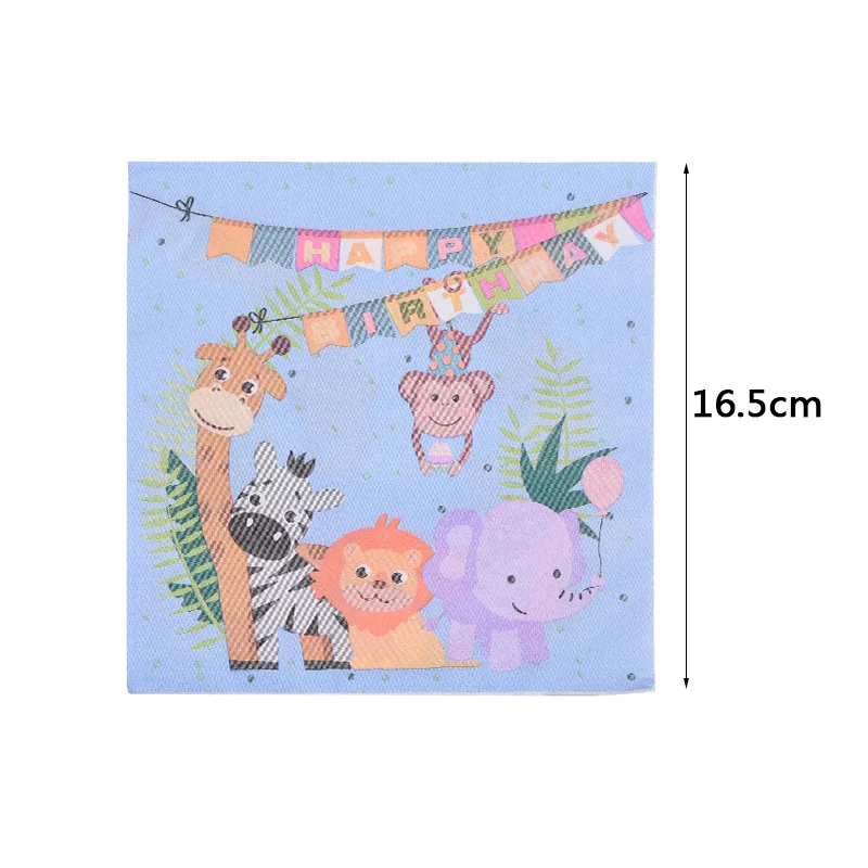 Вечерние принадлежности для декора в джунглях одноразовая посуда с животными из