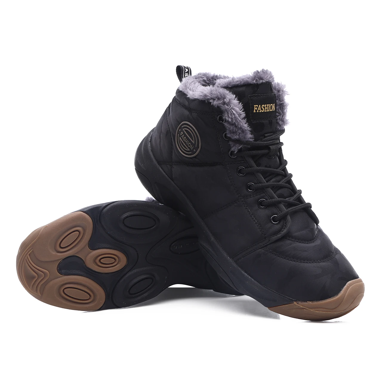 

Men's Boots Winter Plush Warm Snow Boots Comfortable Cloth Work Shoes Camouflage Waterproof Ankle Boots Mens Shoes Size 39-46