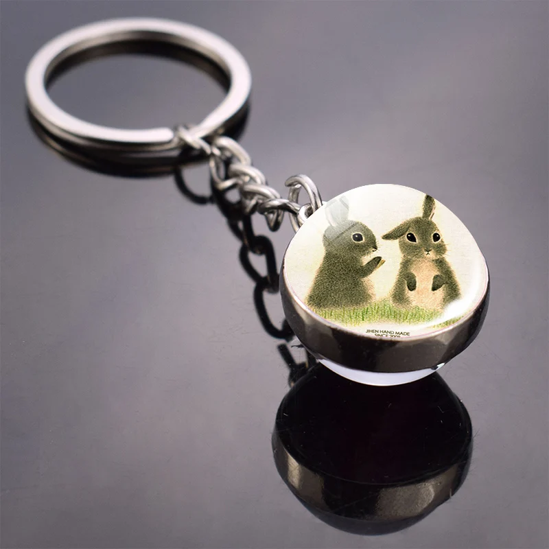 Новые простые брелоки для ключей с изображением животных фигурок кошек лося