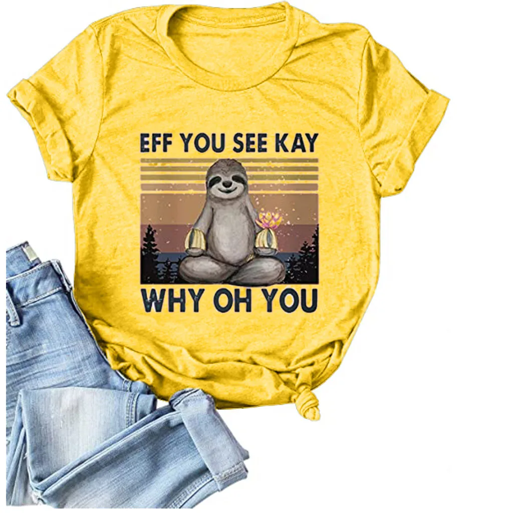 Футболка Летняя Повседневная Свободная с круглым вырезом и коротким рукавом топ