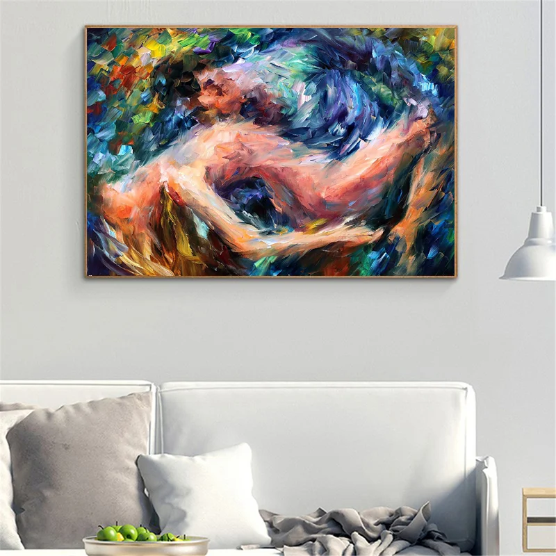 Абстрактная Нюдовая Картина Маслом Красочные Холсты Печати Искусства на Стенах Постеры Декор для Гостиной Домашний Декор.