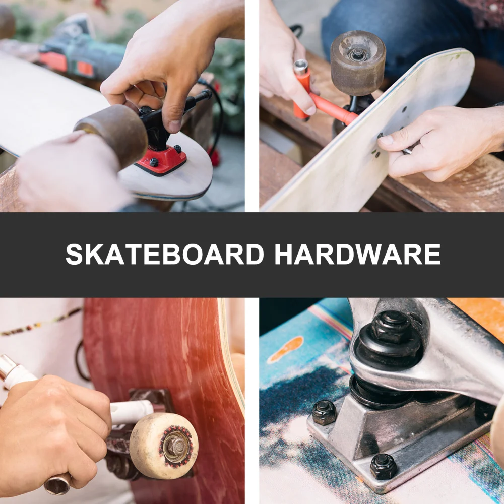 

40 Sets Skateboard Hardwares Set Replacement Parts Black Mounting Bolts Set