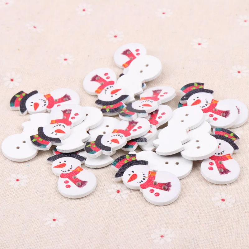 20 шт., деревянные пуговицы с двумя отверстиями