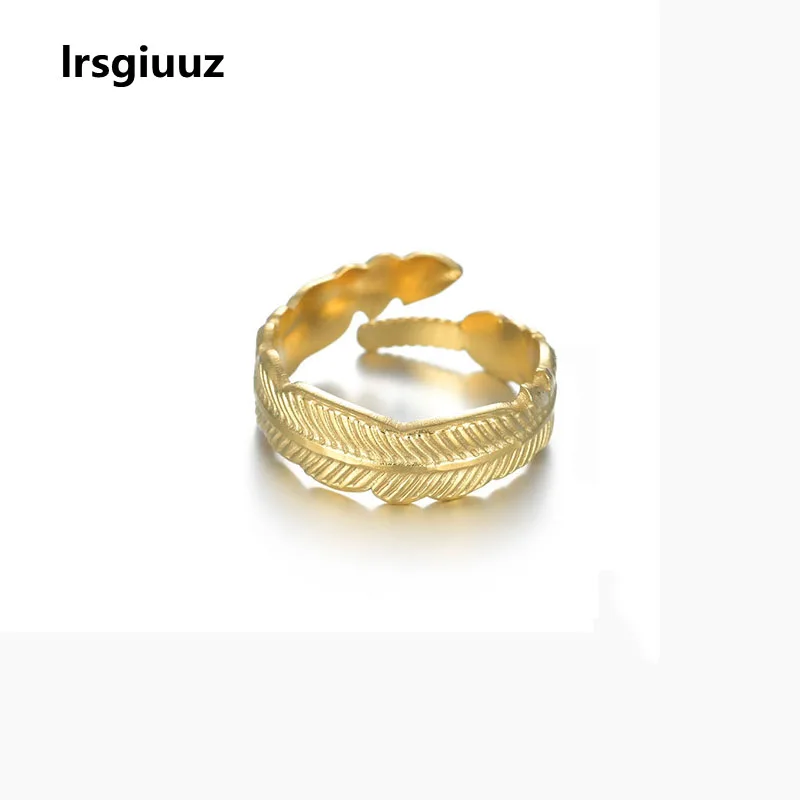 

Temperament Classic Open Ring Stainless Steel Realistic Feather Shape Cool Wind Adjustable Index Finger Ring For Women