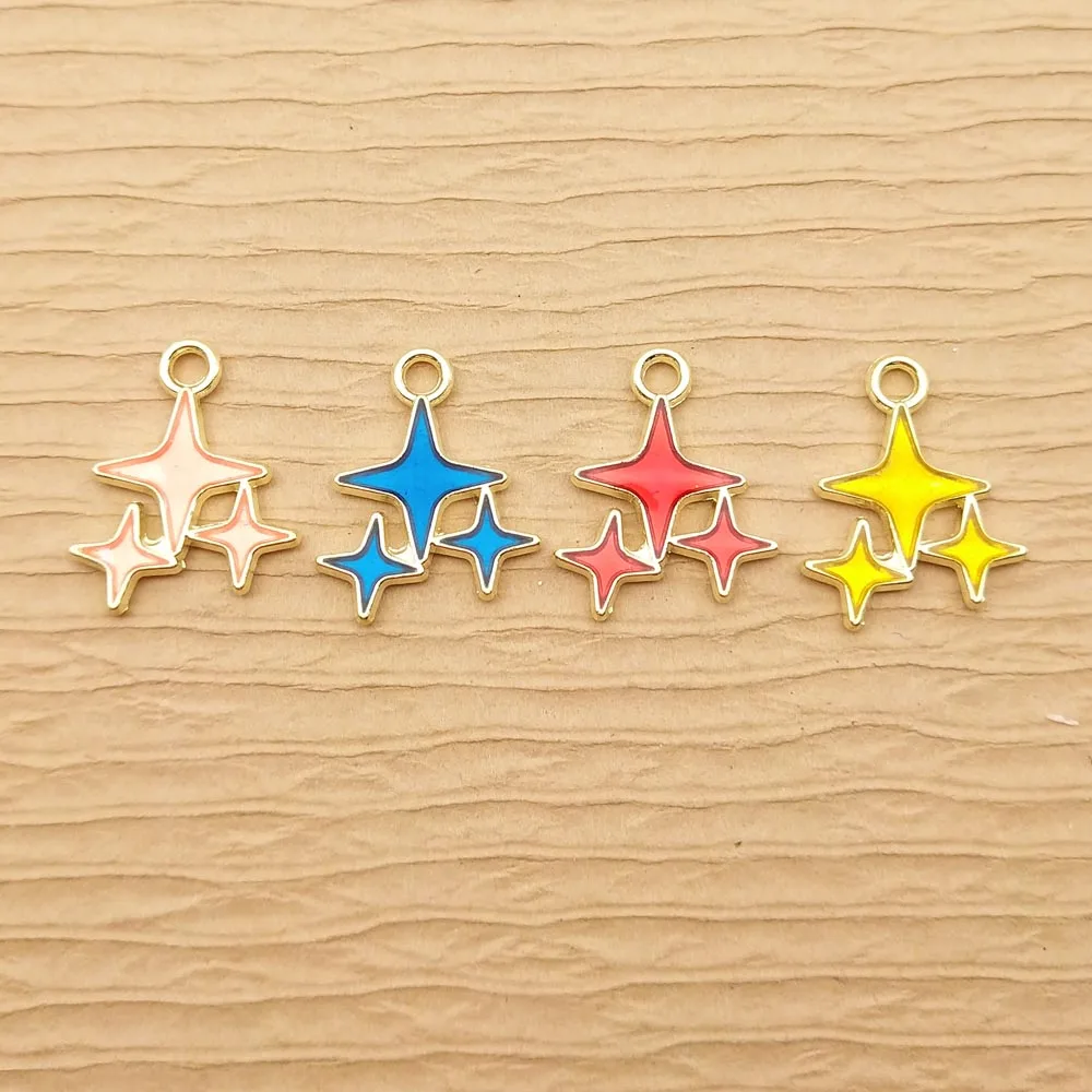 

10pcs 15x17mm enamel star charm for jewelry making crafting fashion earring pendant necklace charm bracelet charms diy finding