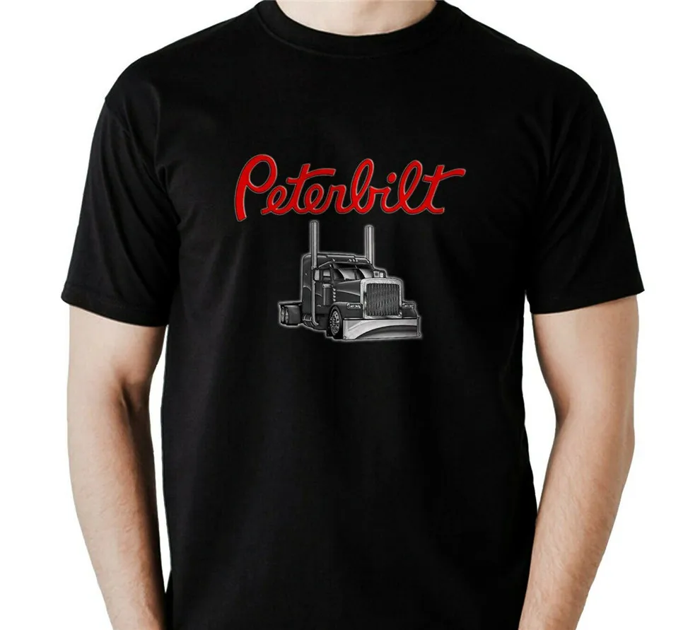 Kenworth Peterbilt грузовик футболка черный и белый США размер крутая Повседневная