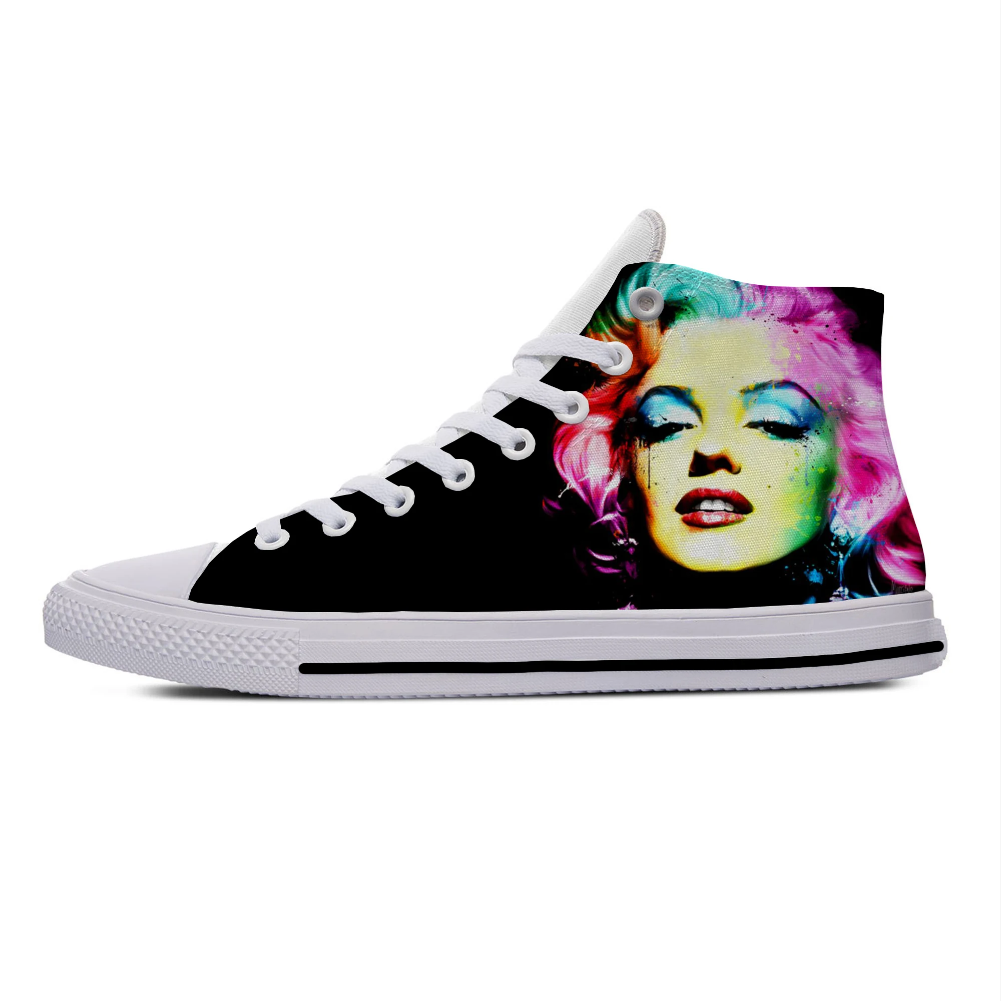 

3D Print Marilyn Monroe Cute Vogue Funny Fashion Casual Canvas Shoes Classic High Top Lightweight Breathable Men Women Sneakers