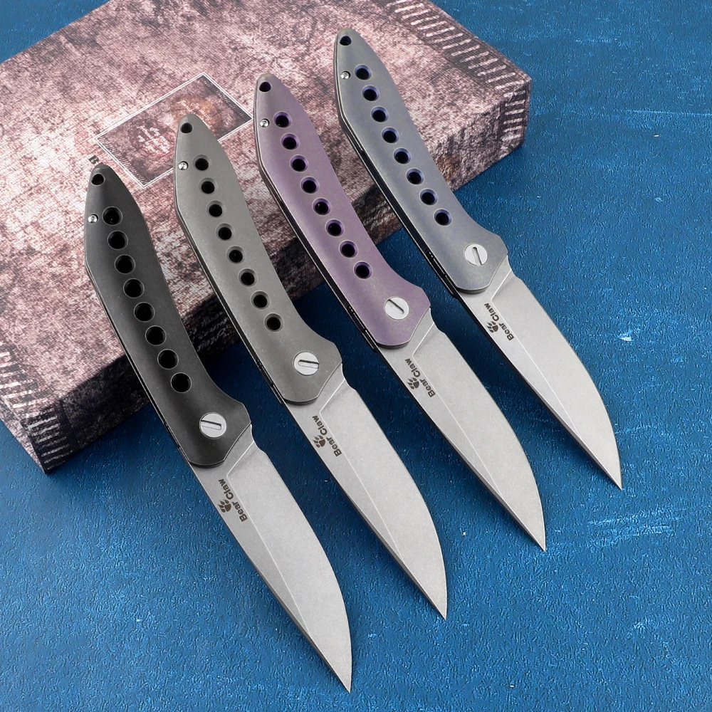 Складной нож медведь коготь Летающая акула лезвие s35vn титановая ручка карманный