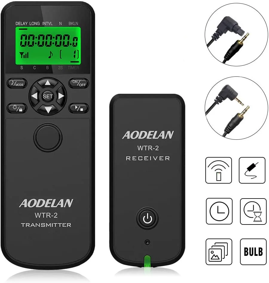 

AODELAN Camera Wireless Shutter Release Timer Remote Control for Canon EOS R R5 R6 90D 6DII M6II 250D 850D 5D series 1D series