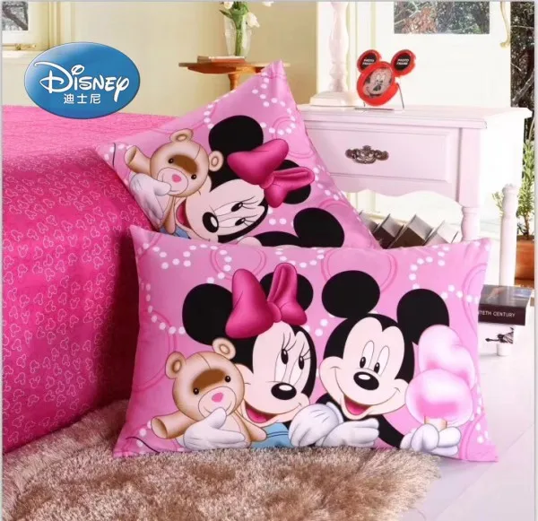 Наволочки disney Lilio Stitch Mc queen, 2 шт., наволочки с рисунком Микки, Минни, принцессы, наволочки, декоративные наволочки 48x74 см - Цвет: pink minnie a