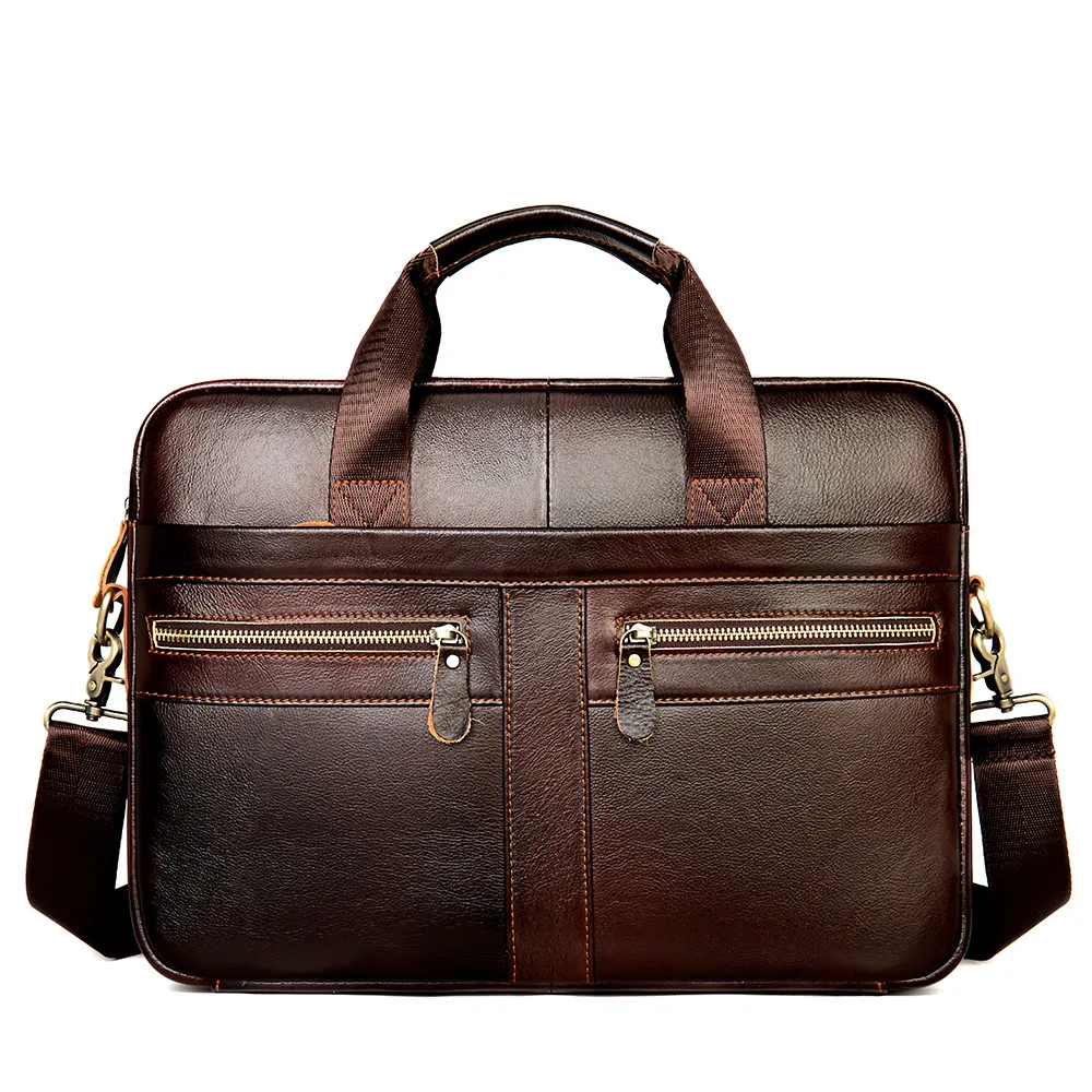 Men's Genuine Leather Briefcase Handbag Luxury Designer Male Laptop Office Shoulder Bag for Man Business Porte Document Bag 2021