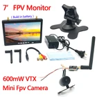 Система FPV с широким диапазоном напряжения 5,8 ГГц 40CH 600 мВт Передатчик и мини-камера fpv с 7-дюймовым TFT ЖК-экраном IPS FPV монитор для радиоуправляемого дрона