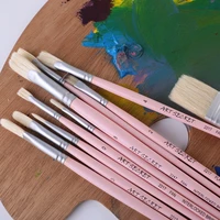 artsecret high grade 10set 2217 paint brushes hog bristle hair wooden handle artistic art tool for acrylicoil drawing