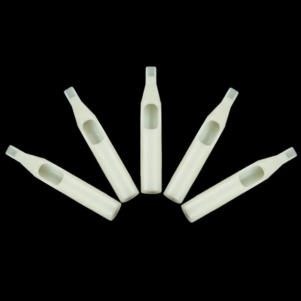 10pcs white tips Принадлежности для татуировки, одноразовые ручки с иглой, наконечники из нержавеющей стали, пластиковые наконечники, ручки из сплава, Иглы для татуировки, аксессуары для татуировки - Цвет: 10pcs white tips