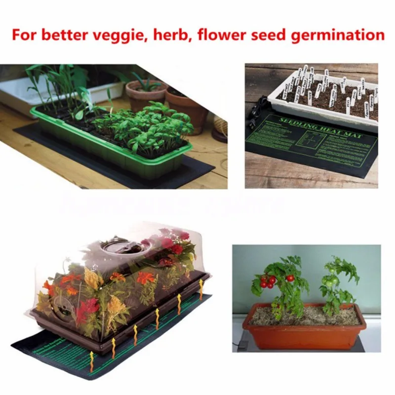 Нагревательный коврик для рассады 52x24 см водонепроницаемый нагревательный роста