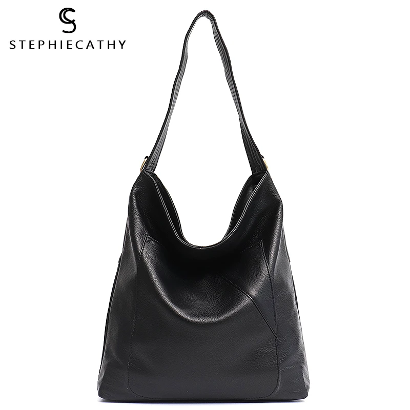 Женская сумка хобо из натуральной кожи SC вместительная Повседневная через плечо