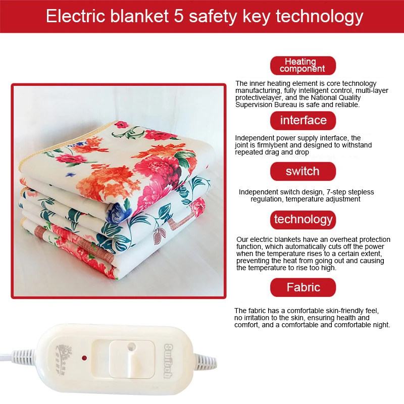 

Electric Blanket with Thermostat Thicker Heater Double Body Warmer Heated Blanket Electric Heating Blanket Electric Heating Mat