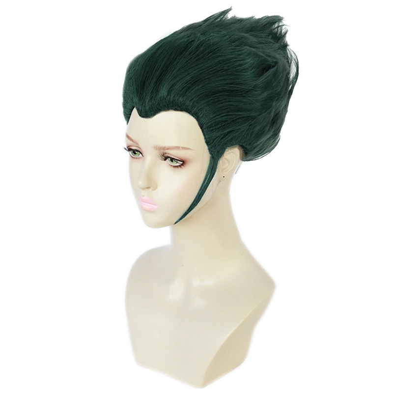 

Anime Danganronpa Nidai Nekomaru Cosplay Wig Dangan Ronpa Black Green Short Heat Resistant Synthetic Hair Men Wigs