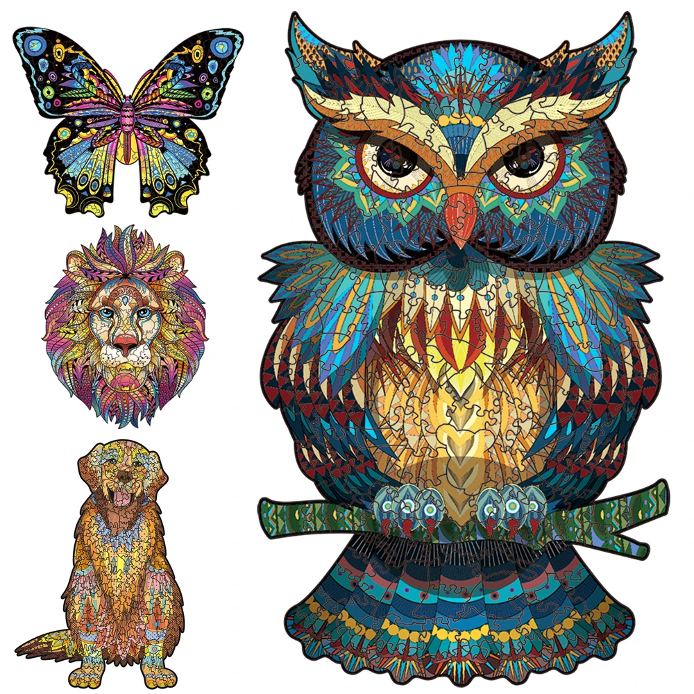 

Уникальные деревянные головоломки с животными, таинственный Лев, 3D пазл, подарок, интерактивные игры, игрушка для взрослых и детей, развиваю...