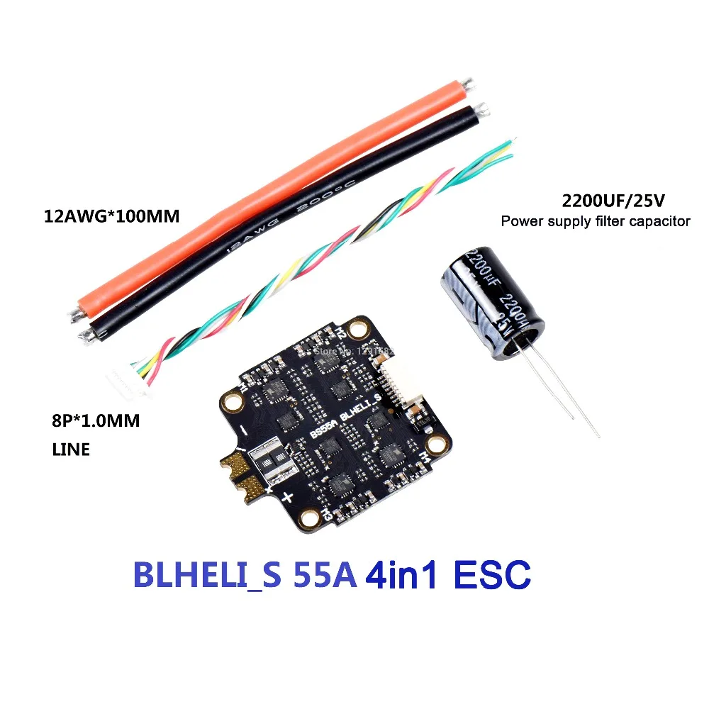 Only 55A ESC Контроллер полета Mamba F405 и 3-6s 35A 4 в 1 ESC BLHeli32 и 2-6s 40A/55A 4 в 1 ESC BLHeli_S бесщеточный ESC поддержка Dshot - Цвет: Only 55A ESC