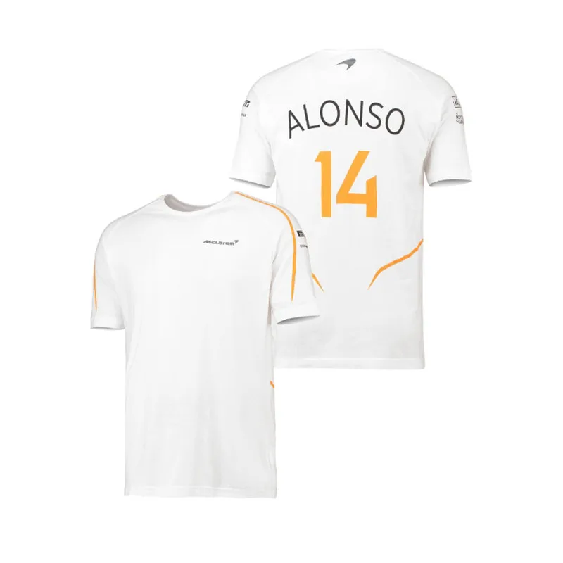 

F1 Official Alonso Summer Round Neck T-shirt Formula One McLaren Short Sleeve Men's Casual Sports Comfortable Breathable Shirt