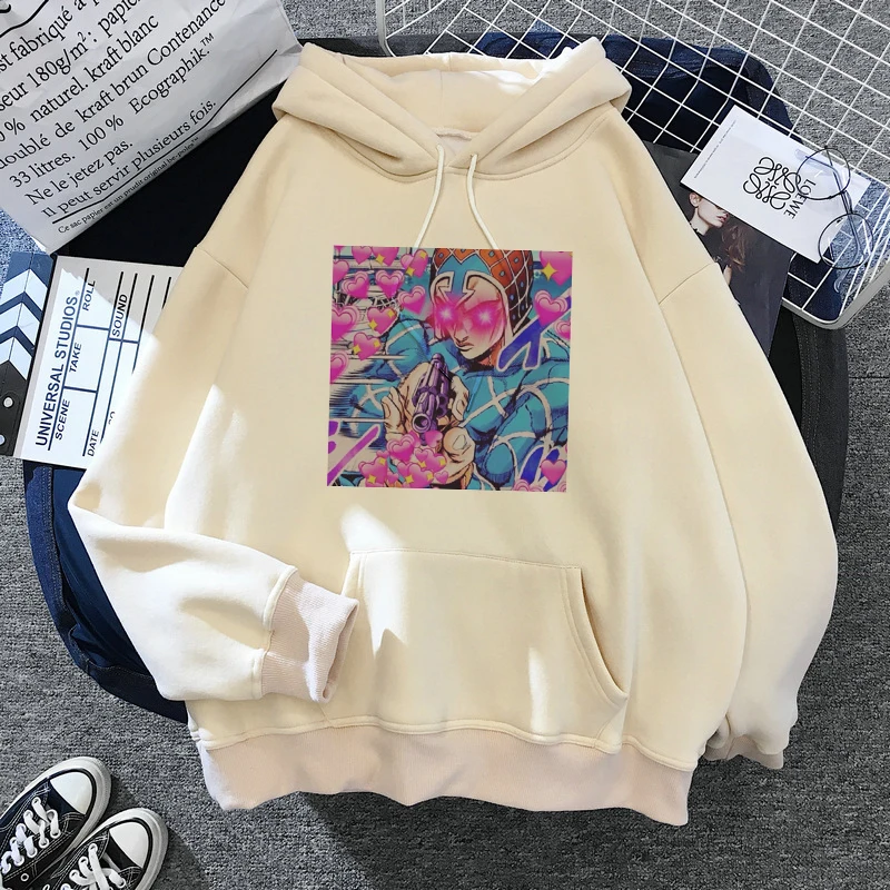 

90S Cute JoJo Bizarre Adventure Hoodie Japanese Anime Men/women Funny Sweatshirt Harajuku Cartoon Hip Hop Clothes Male Hooded