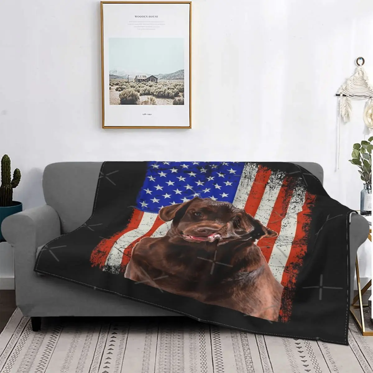 

Manta con estampado de Chocolate para niños, colcha a cuadros para cama, toalla de playa, manta doble, Bandera de EE. UU., 4 de
