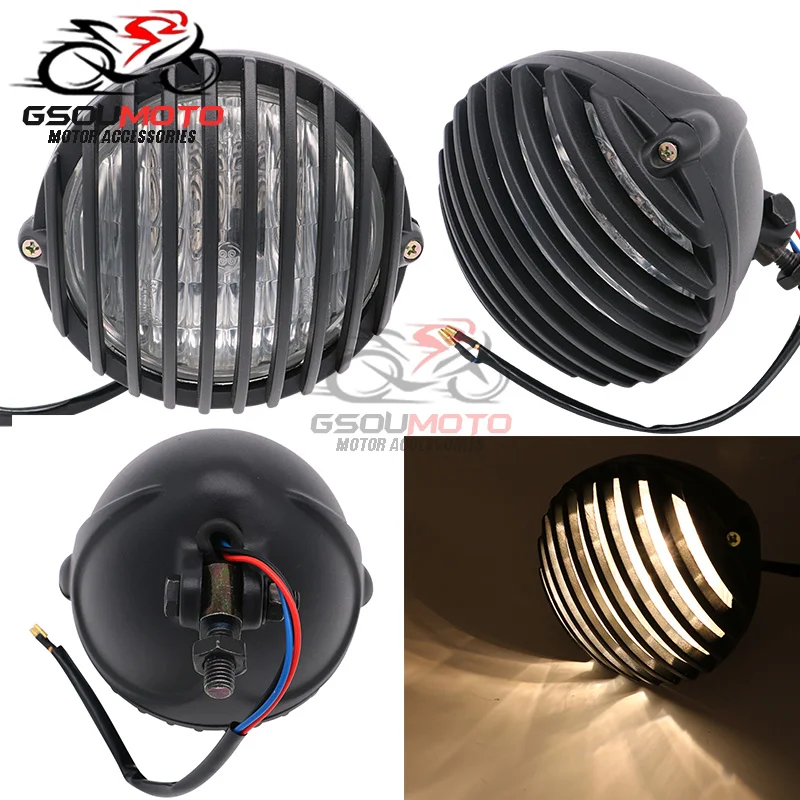 Мотоциклетные передние противотуманные фары 10 мм винтажная фара гриль Cafe Racer Touring