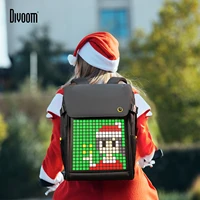 divoom pixoo m backpack men 15 inch waterproof school backpack laptop bag womendaypack with 16 x 16 rgb led screen travel black