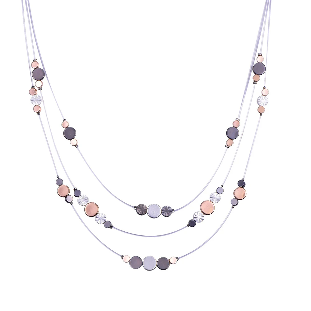 Серебристые черные Золотые бусы круглые звезды подвески многослойные чокеры