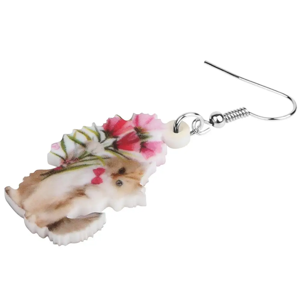 NEWEI Acrylic Valentine's Day Flower Bow-knot Cat Earrings Drop Dangle Jewelry For Women Girls Teen Lovers Charms Gift Accessory |