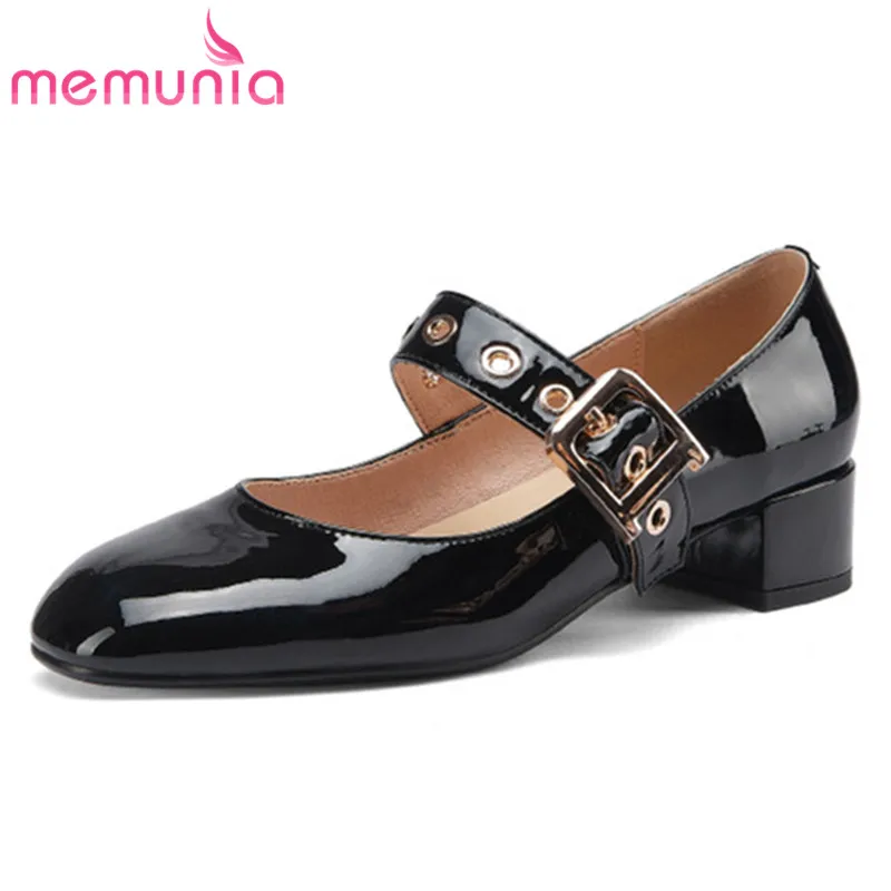 

Туфли-лодочки MEMUNIA женские из лакированной кожи, милая повседневная обувь для вечеринки, красные, с пряжкой, большие размеры, весна-лето 2021