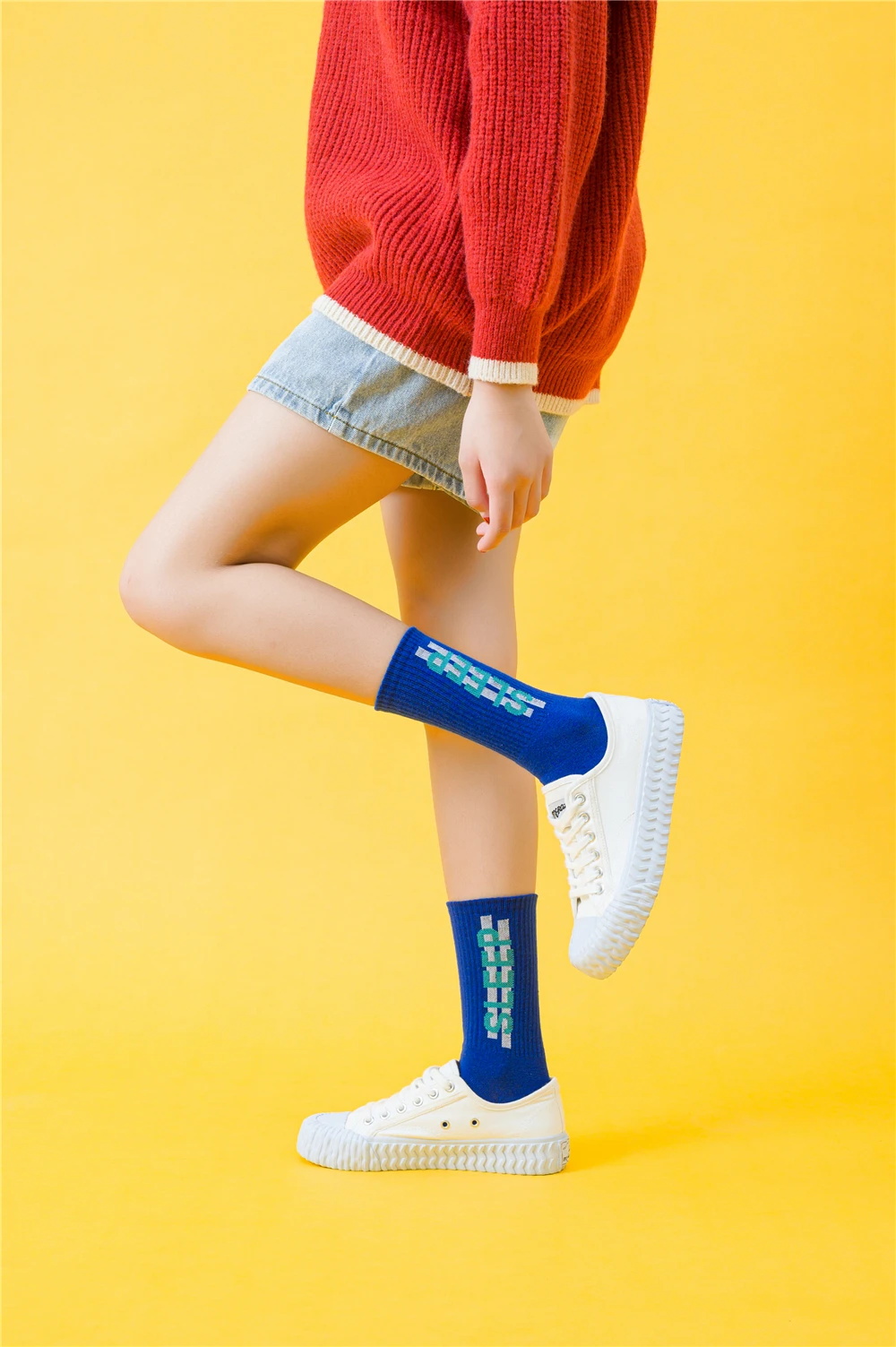 Women's Funny Words Loved Think Drink Sleep Play Lettered Striped Art Socks Couples Skateboard Hipster Street Dance Harajuku Sox