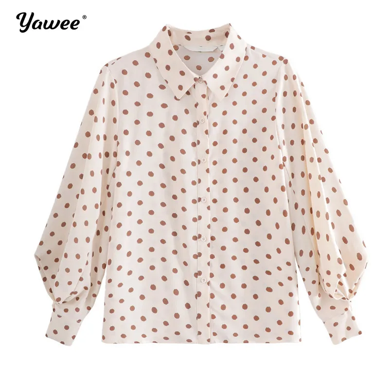 

Fashion Blouse Tops polka dot Collar Women Shirts Summer long Sleeve Office Lady Shirt for Women Blouses Blusas Feminine