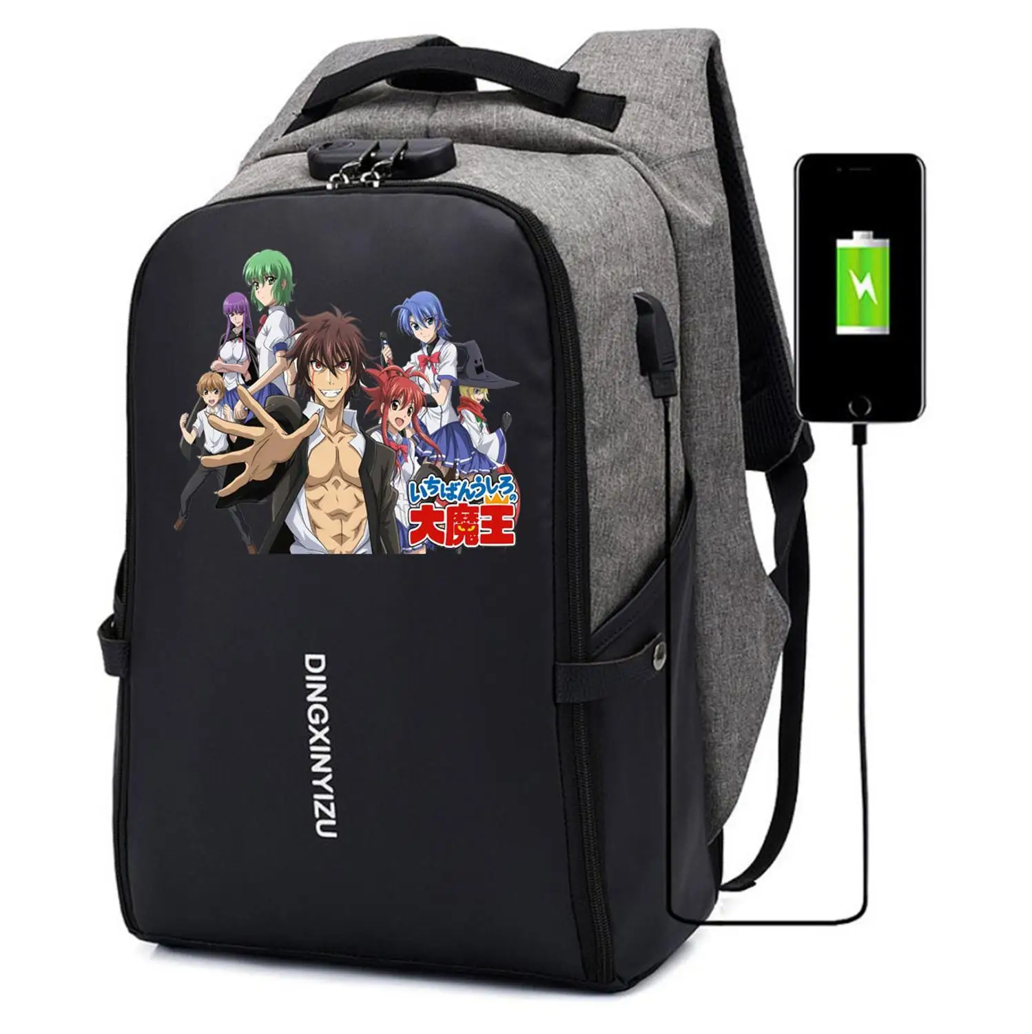 

anime High School DxD Backpack student book Bags teenagers USB Charging Anti-theft Knapsack UNISEX Laptop bag Travel backpack