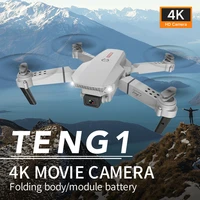 teng 1 mini folding uav hd aerial photography 4k camera quadcopter dual camera helicopter diy drone kit with remote
