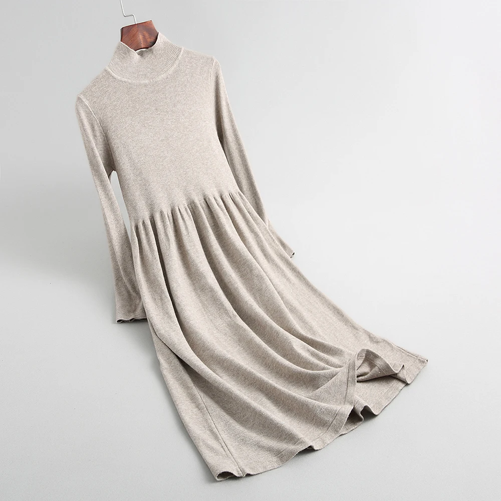 2018 Women Sweater Turtleneck Collar Long Sleeve Pullovers Dress Knitting Autumn Tricot Pull Femme | Женская одежда