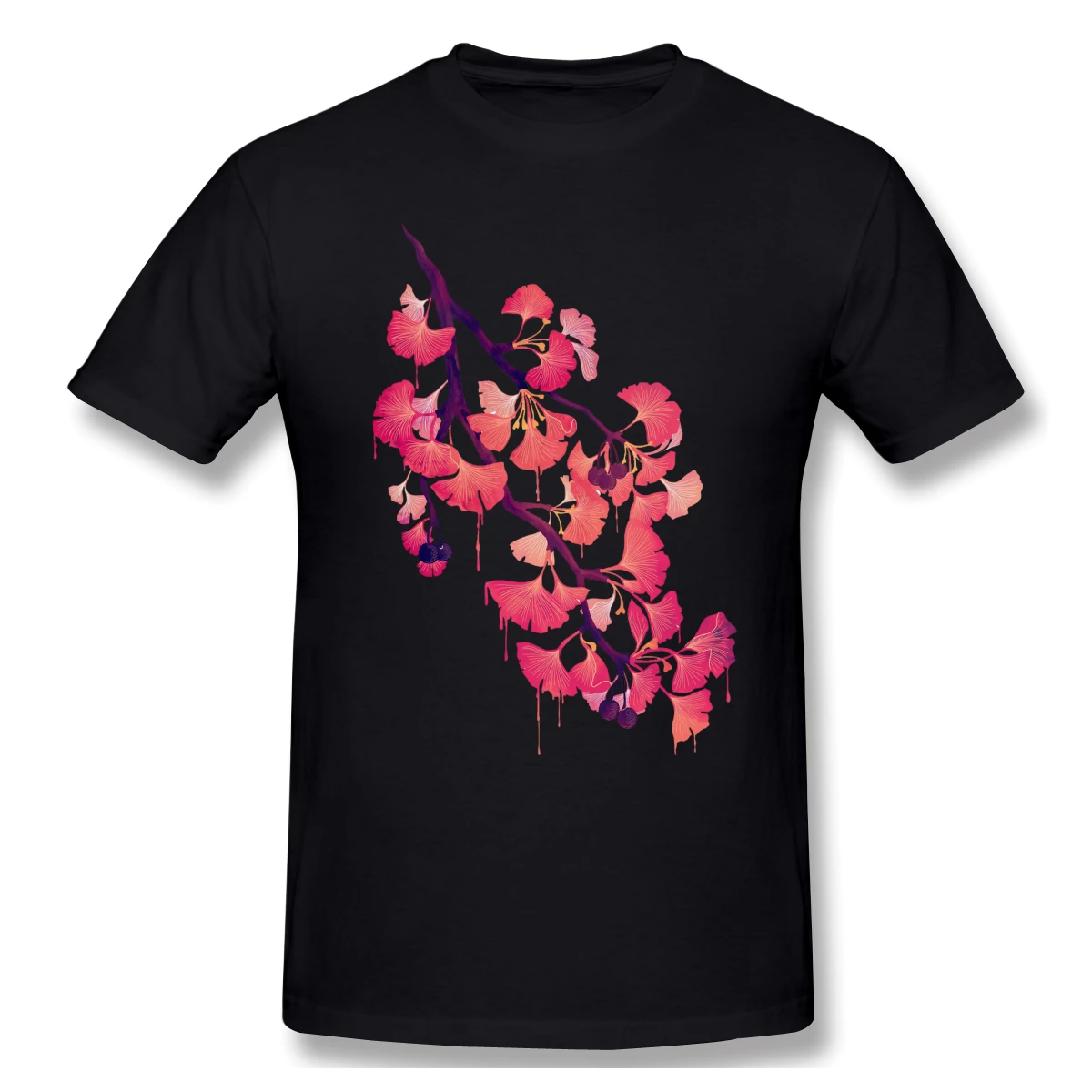 Футболка для мужчин O Ginkgo 100% хлопок футболки с круглым вырезом футболка коротким