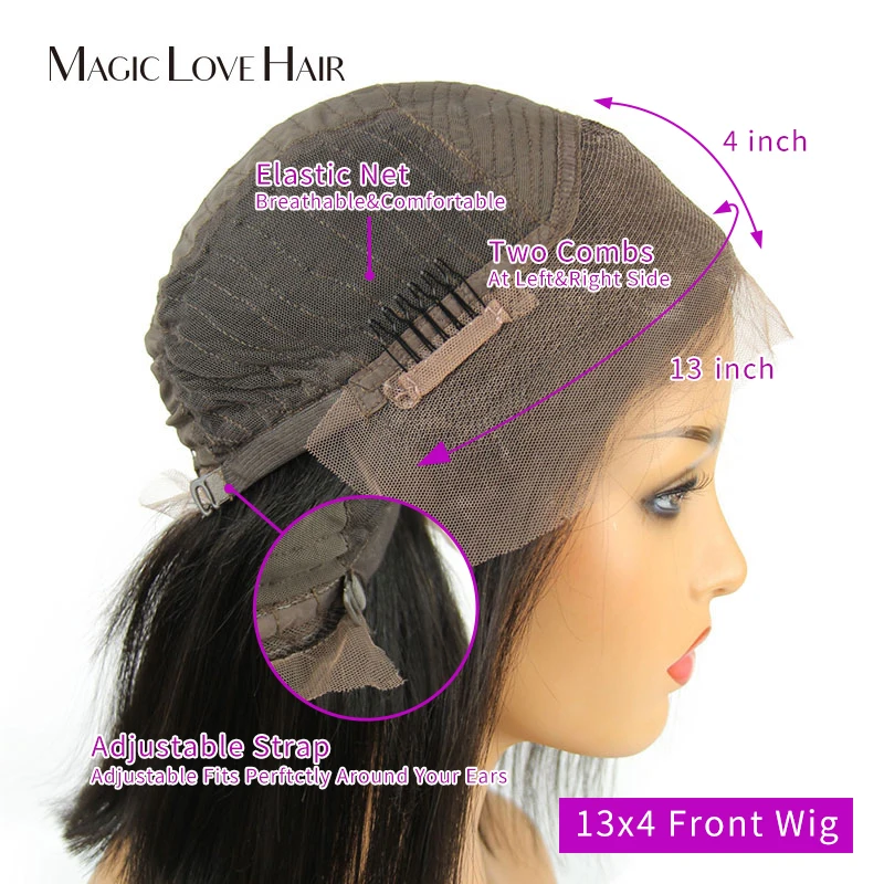 Волшебная любовь парики с вырезами Фея короткие боб Плотность 130 человеческие