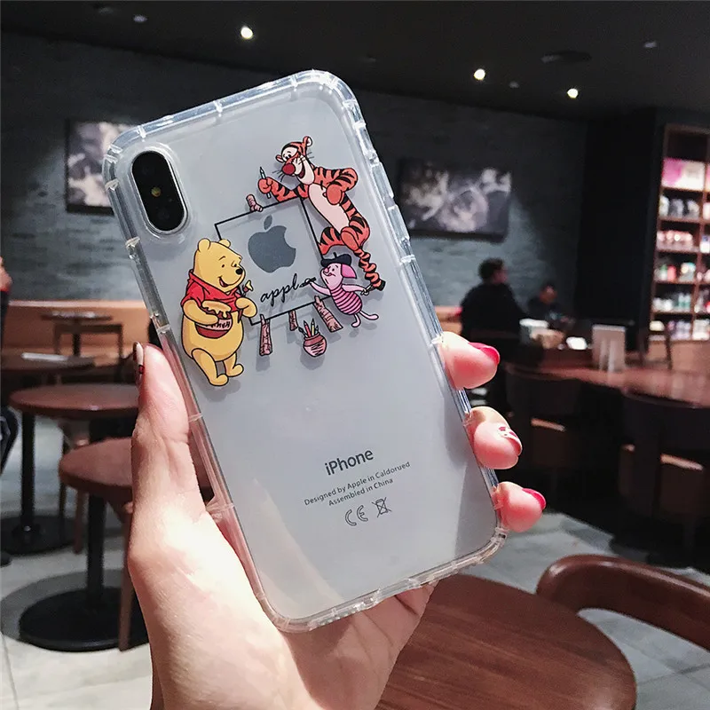 Милый чехол для телефона с изображением Винни Тигра для iphone 6, 6s, 7, 8 plus, 11 Pro, X, XS, Max, Xr, аниме, комиксы, прозрачный мягкий силиконовый чехол