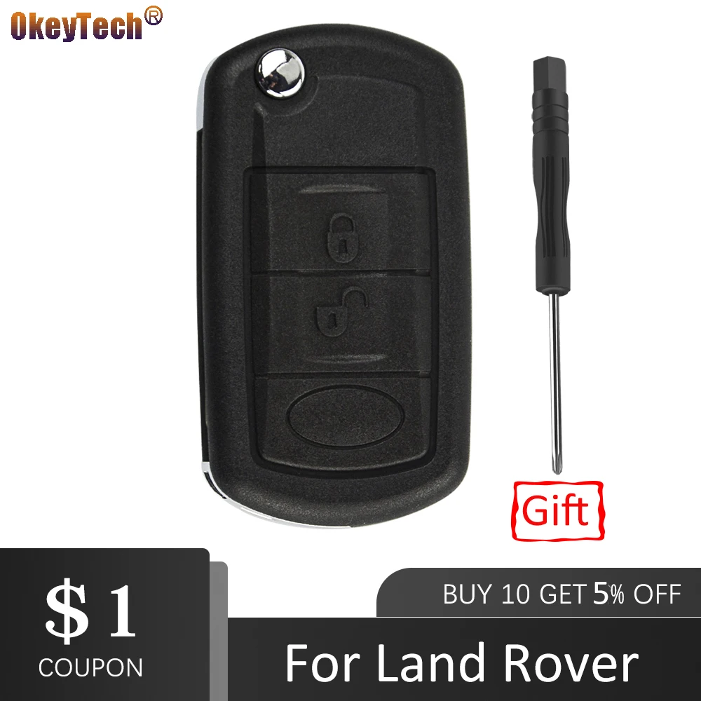 Чехол брелок OkeyTech с 3 кнопками для LAND ROVER Range Rover Sport LR3 Discovery Evoque HU92 HU101|Ключ от авто| |