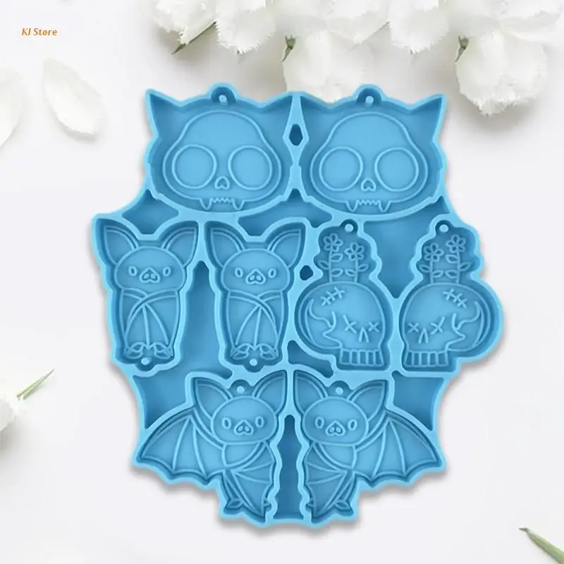 

J78F Bat Shaped Earrings Epoxy Resin Mold Jewelry Necklace Pendant Silicone Mould DIY Crafts Ear Drop Dangle Decorations Mold