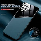 Кожаная текстура автомобильный магнитный держатель на присоске задняя крышка для samsung galaxy a22 a 22 2021 4g tpu 6,4 ''мягкая рамка противоударный чехол