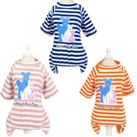 pure cotton pajamas cat dog clothes strip hoodies shirt dog jumpsuit pyjamas at home bichon teddy small dogs costume pajamas xxl