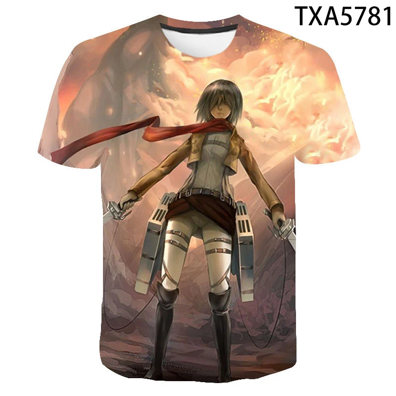 2020 летние 3D футболки Повседневная обувь для косплея по аниме атака на Титанов