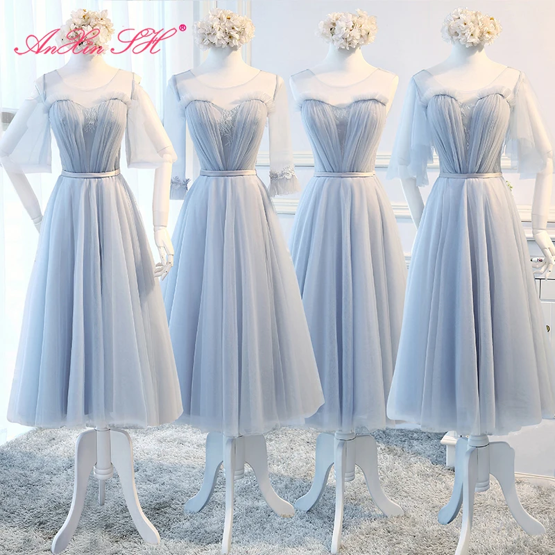 

AnXin SH сине-серое кружевное платье с круглым вырезом и коротким рукавом модное иллюзионное кружевное короткое платье На Шнуровке Для подружки невесты розовое платье для подружки невесты