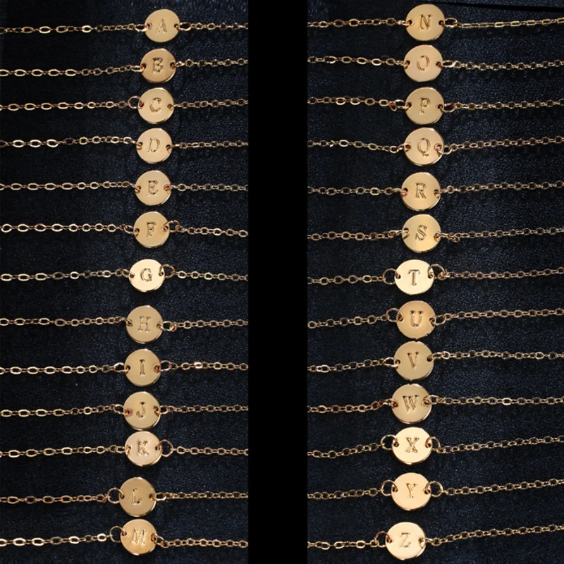 26 браслет с буквами и для женщин простой Регулируемый именем Pulseras Mujer ювелирные