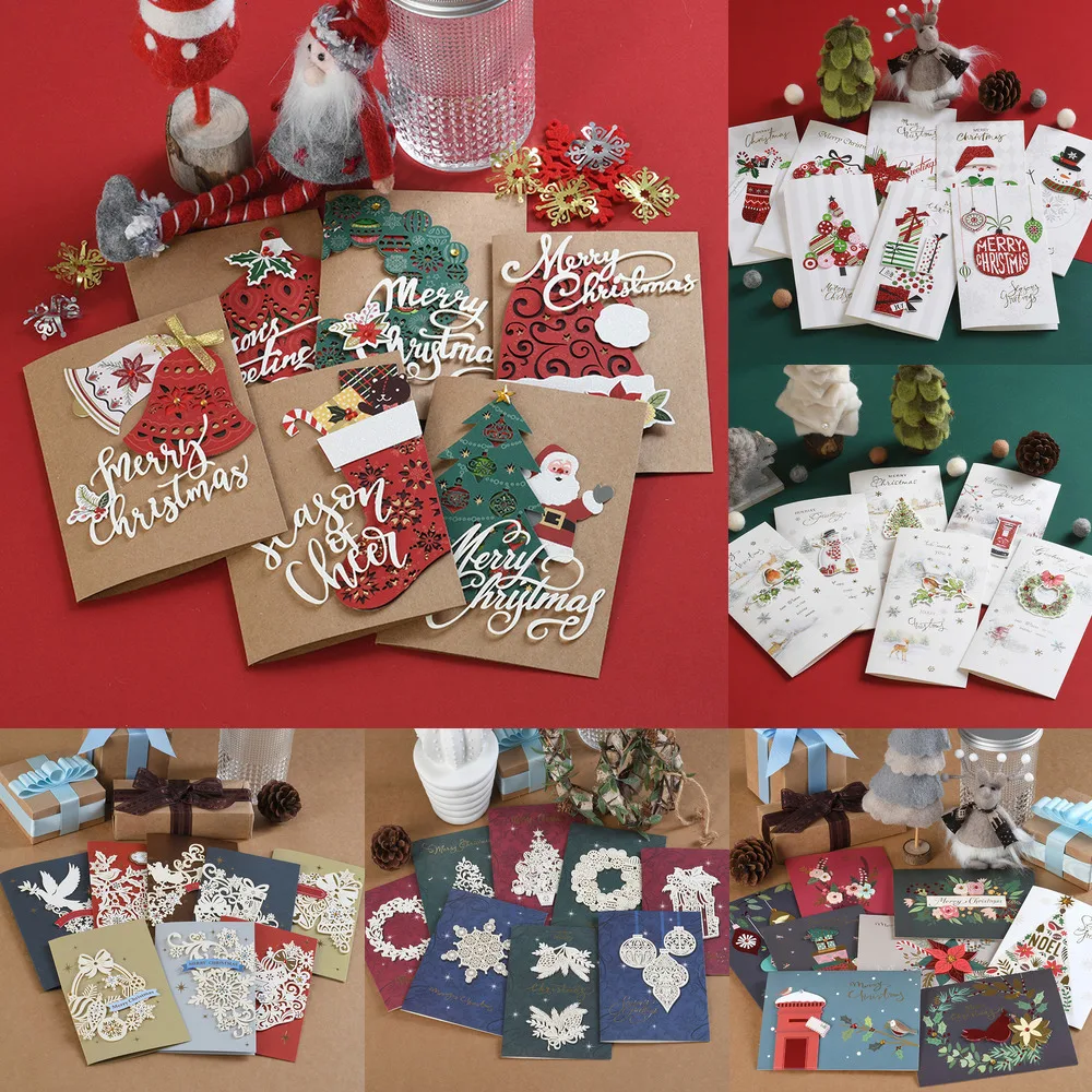 6 стилей Рождественский дизайн открытки подарок поздравительные на день
