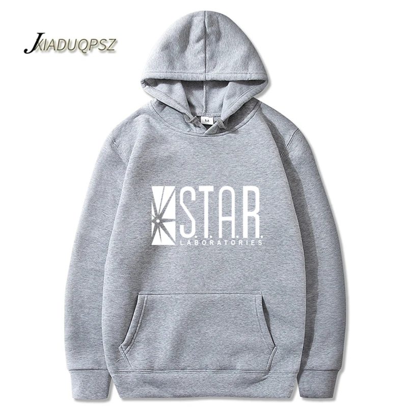 Мужская толстовка с капюшоном STAR S. T. A. R. labs черная Супермен 2019|Мужские толстовки и